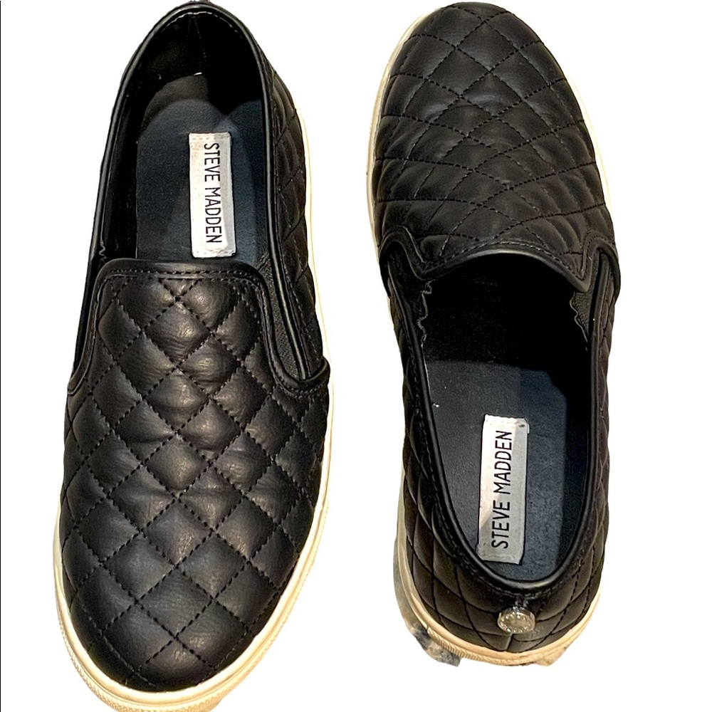 👡STEVE MADDEN👡 Chic Ecentrcq Sporty Quilted Slip-on Sneaker Black